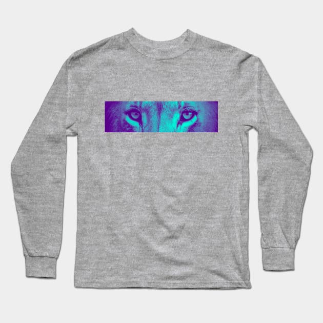 Lion Eyes (Light Blue) Long Sleeve T-Shirt by BellaTilly